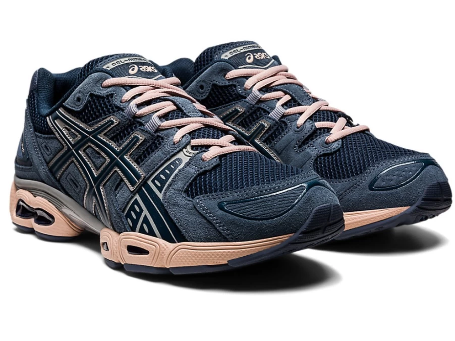 ASICS GEL-NIMBUS 9 Unisex Running Shoes in French Blue/Tarmac - Cushioned Comfort for Men & Women