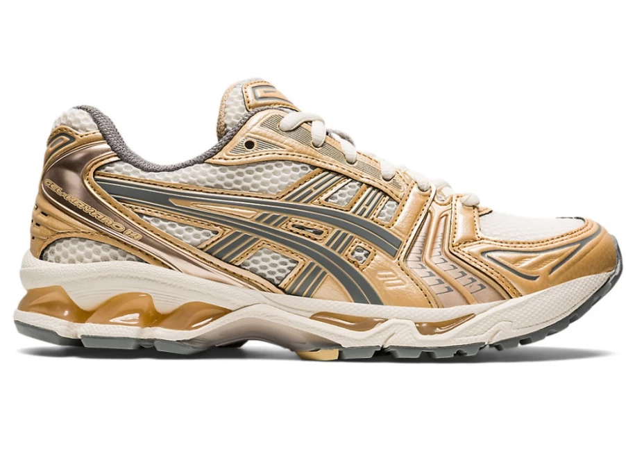 ASICS Women's GEL-KAYANO 14 Running Shoes - Cream/Clay Grey