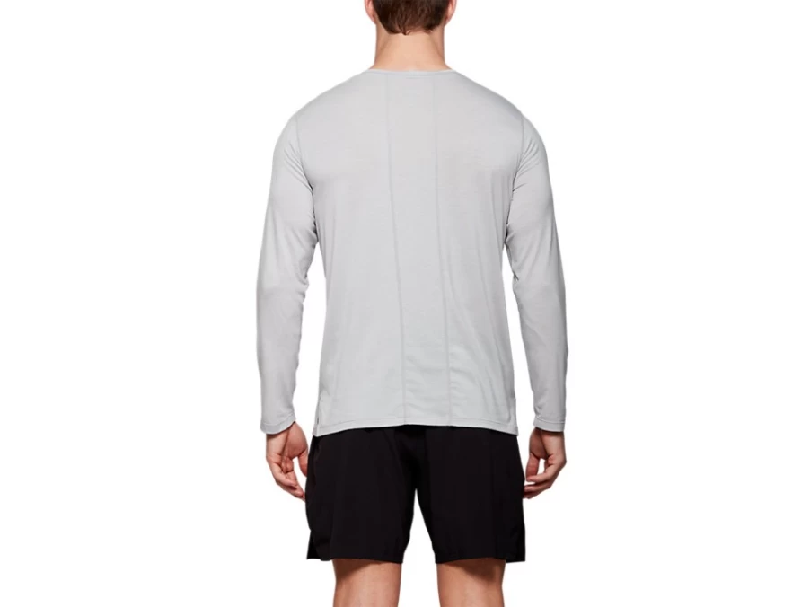 ASICS Men's DORAI Long Sleeve Top - Light Grey Heather Athletic Shirt
