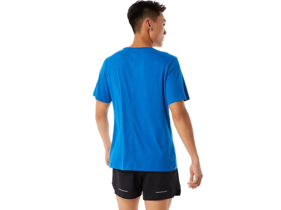 ASICS Men's SS Heather Tech Top in French Blue Heather - Lightweight Performance Shirt