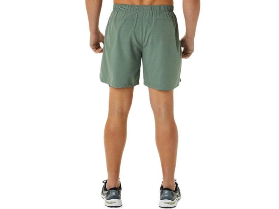 ASICS Men's 7-Inch 2-in-1 Shorts - Lichen Green Heather/French Blue Running Athletic Shorts