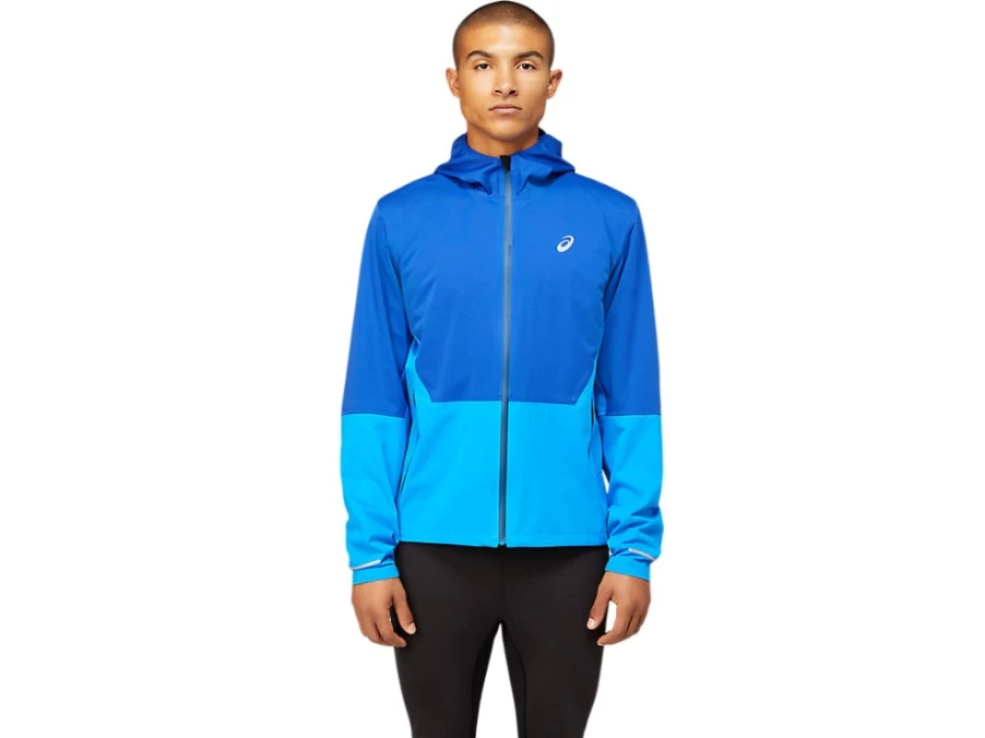 ASICS Men's Monaco Blue & Electric Blue Winter Accelerate Jacket for Cold Weather Running