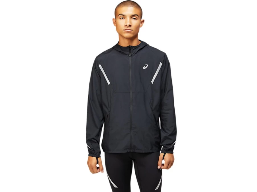 ASICS Men's Lite-Show Jacket in Performance Black - Lightweight Reflective Running Jacket