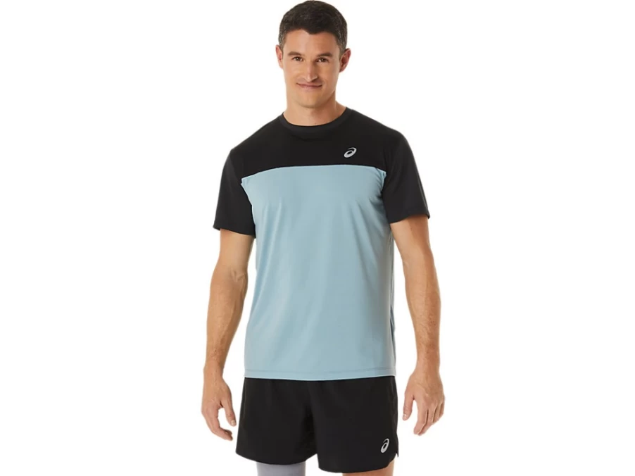 ASICS Men's Race Short Sleeve Top - Performance Black/Light Steel Running Shirt