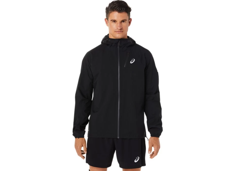 ASICS Men's FujiTrail Waterproof Jacket - Performance Black Running & Hiking Raincoat