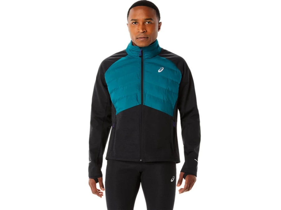 ASICS Men's Winter Run Jacket in Velvet Pine/Performance Black Heather - Insulated Running Coat for Cold Weather