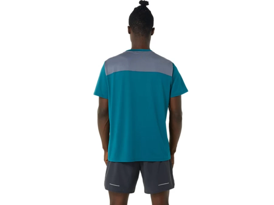 ASICS Men's PR Lyte Short Sleeve T-Shirt - Velvet Pine/Metropolis - Lightweight Performance Top