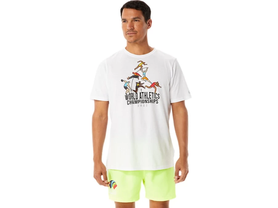 ASICS Men's M Graphic Short Sleeve T-Shirt in Brilliant White - Athletic Casual Wear