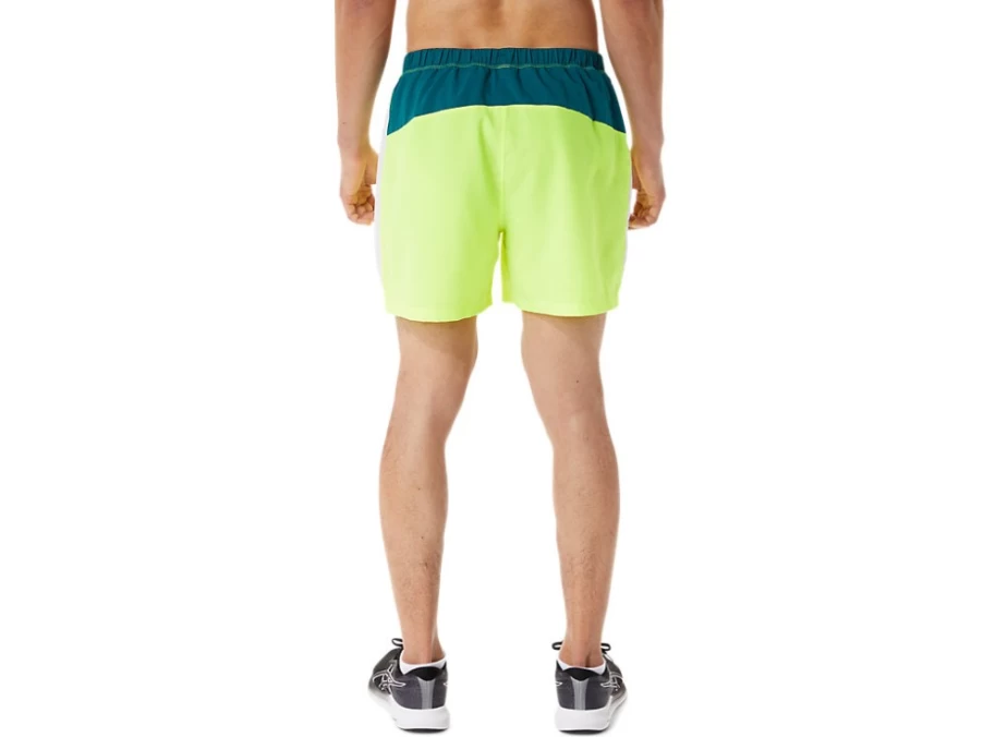 ASICS Men's M READY-SET 5-Inch Shorts - Multi-Color Block Design for Running & Training