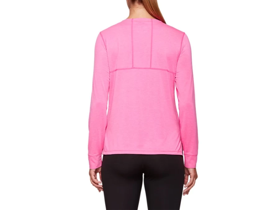 ASICS Women's DORAI Long Sleeve Top - Pink Glo Heather Athletic Shirt