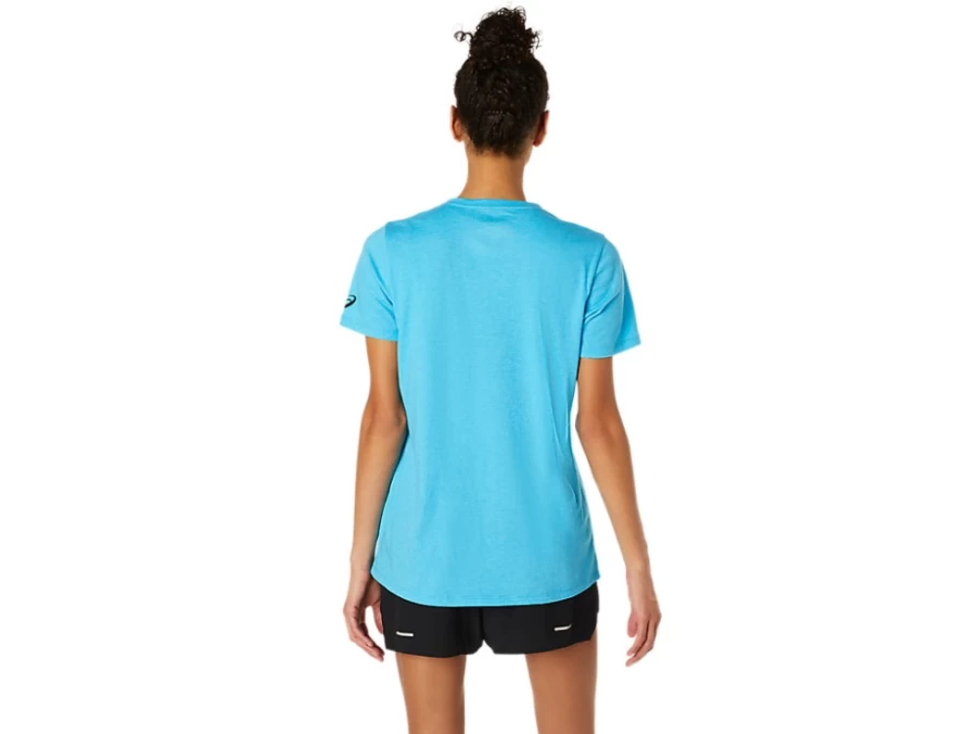 ASICS Women's Digital Aqua Heather V-Neck SS T-Shirt | XG W Athletic Top