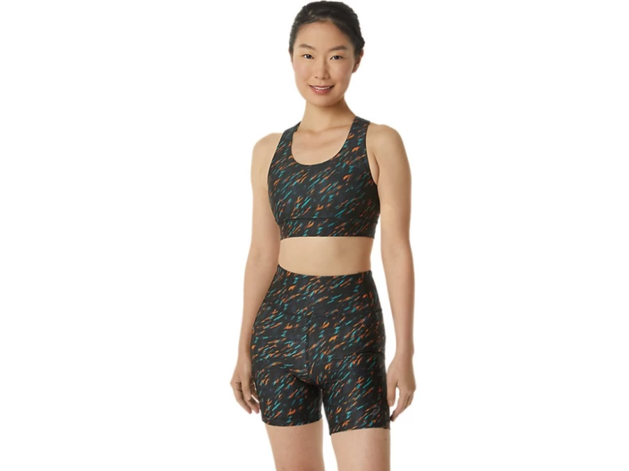 ASICS Women's PR LYTE Bra - Night Shade/Sage Print - Lightweight Support Running Sports Bra