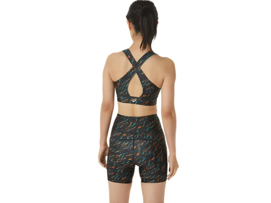 ASICS Women's PR LYTE Bra - Night Shade/Sage Print - Lightweight Support Running Sports Bra