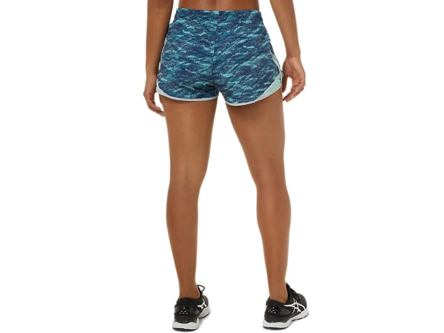 ASICS Women's PR LYTE 2.5" Running Shorts - Teal Print/Fresh Ice/Piedmont Grey