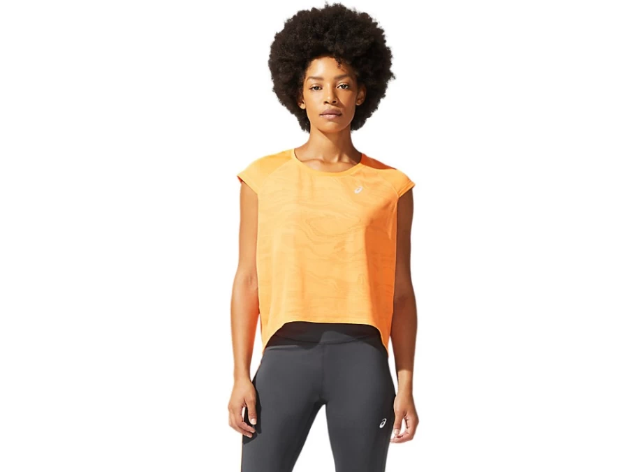 ASICS Women's Sun Peach Ventilated Crop Top – Breathable Athletic Shirt