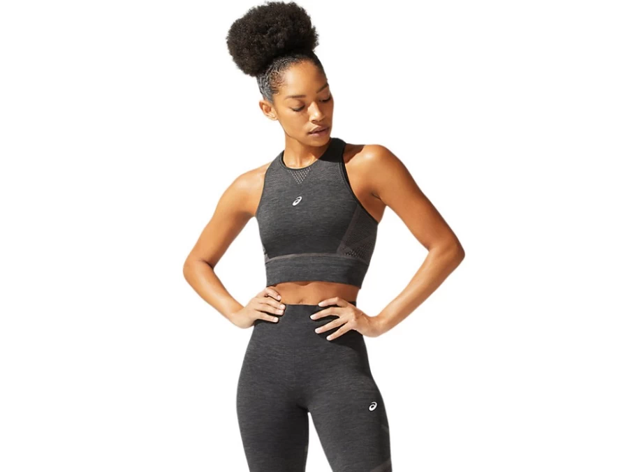 ASICS Women's Seamless Performance Black Top – Breathable Workout Shirt