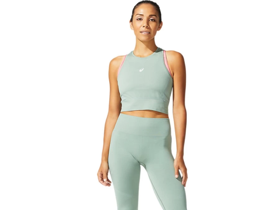 ASICS Women's Slate Grey Seamless Top - Comfortable Athletic Shirt for Training & Workouts