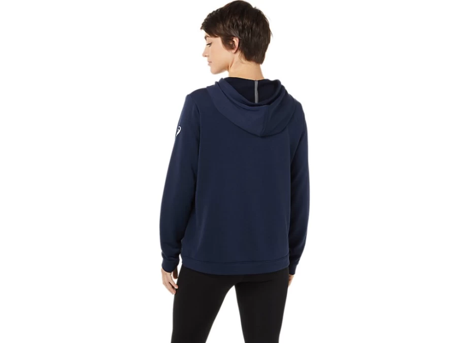 ASICS Women's Team Navy LAM Hoodie - Lightweight Athletic Pullover for Running & Training