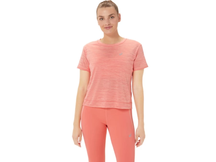 ASICS Women's Race Crop Top - Papaya/Guava Color Running Shirt for Women