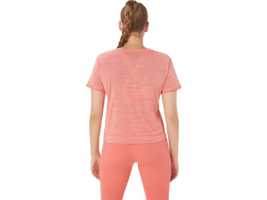 ASICS Women's Race Crop Top - Papaya/Guava Color Running Shirt for Women