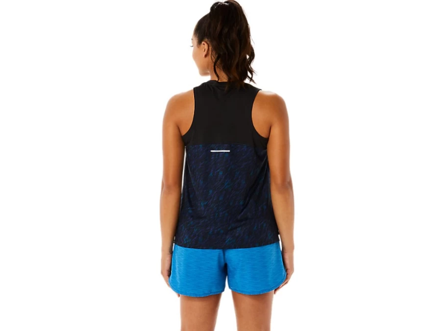 ASICS Women's PR LYTE RUN Tank Top - Night Shade/Lake Drive Print - Lightweight Running Shirt
