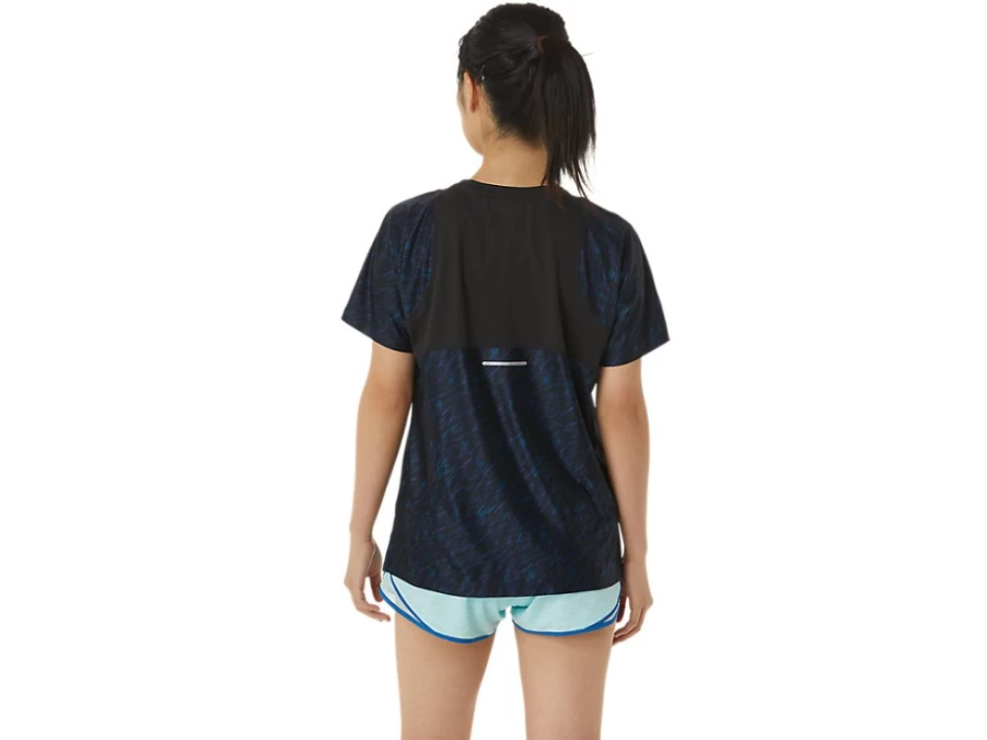 ASICS Women's PR LYTE RUN Short Sleeve Shirt - Night Shade/Lake Drive Print Running Top