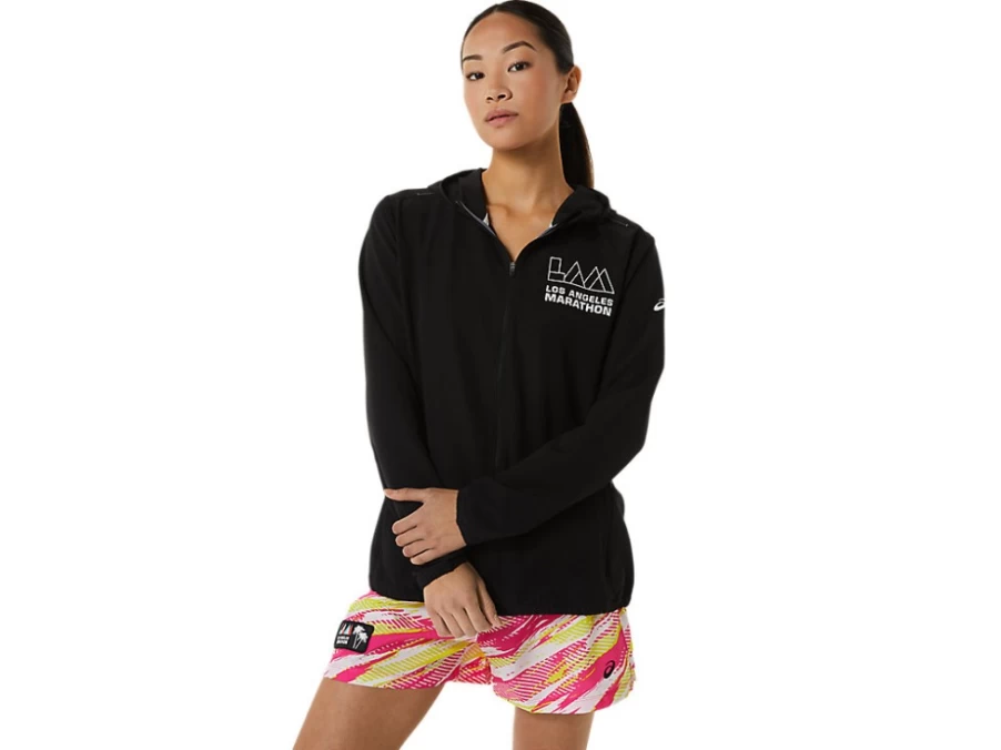 ASICS Women's Performance Black Ready-Set Running Jacket – Lightweight & Water-Resistant
