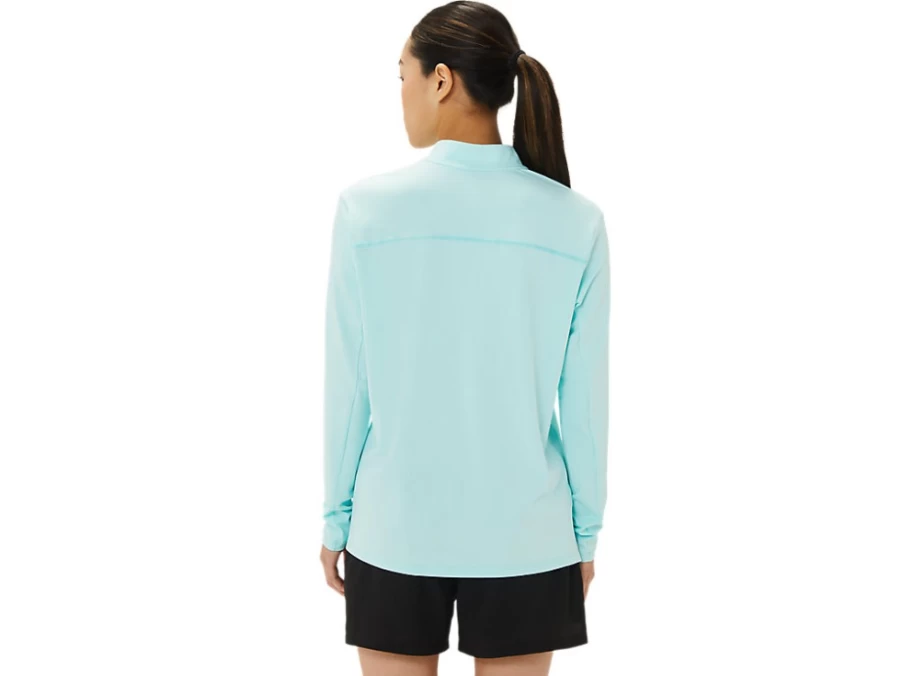 ASICS Women's Ready-Set Half Zip Pullover in Clear Blue/French Blue - Lightweight Running Jacket