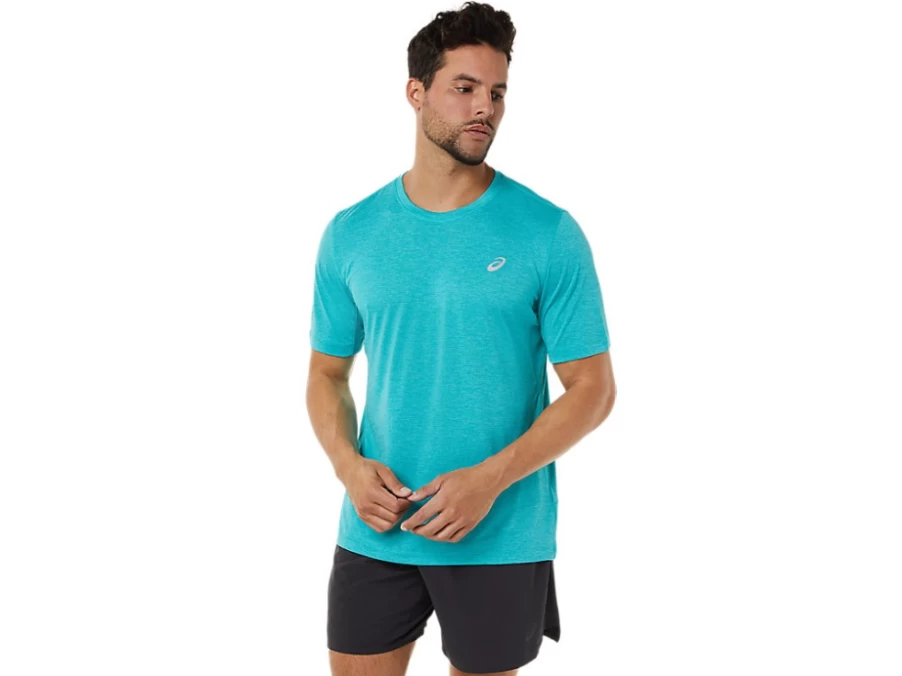 ASICS Men's Techno Cyan Performance Short Sleeve Top