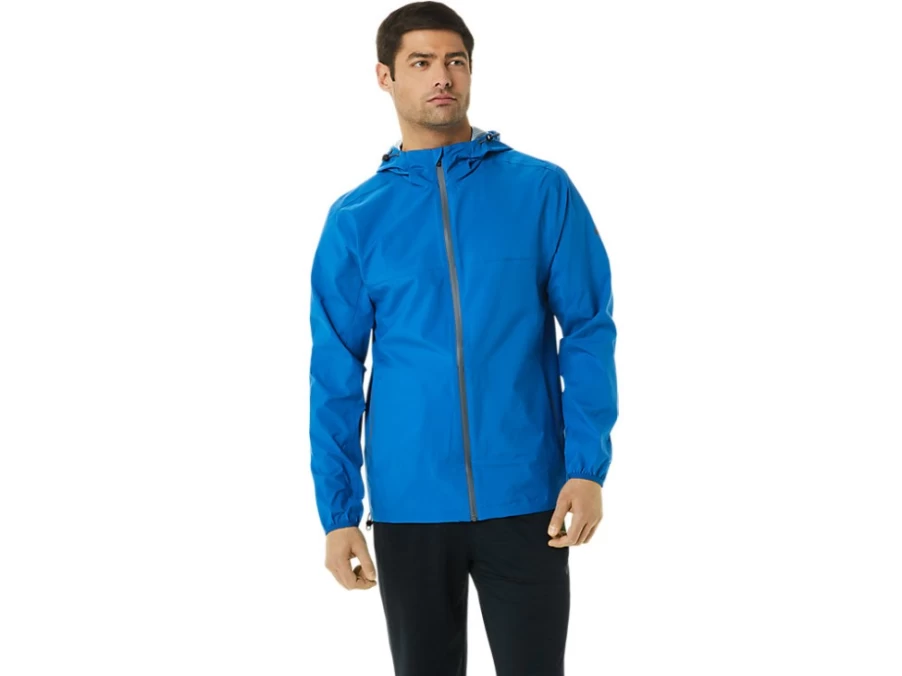 ASICS Men's Lake Drive Waterproof Jacket – Lightweight Outdoor Raincoat for Hiking & Running