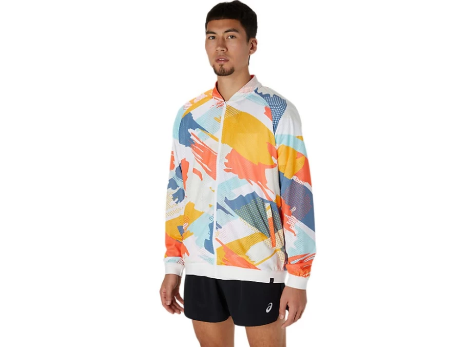 ASICS Men's Multi-Color Mesh Jacket for Athletic Wear & Outdoor Running