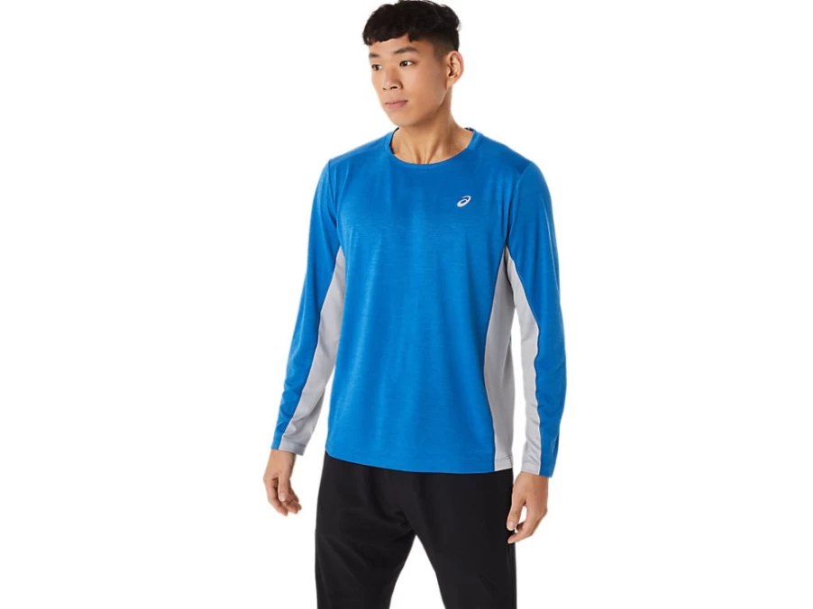 ASICS Men's Train Sana Long Sleeve Shirt - Lake Drive/Piedmont Grey - Running & Workout Top