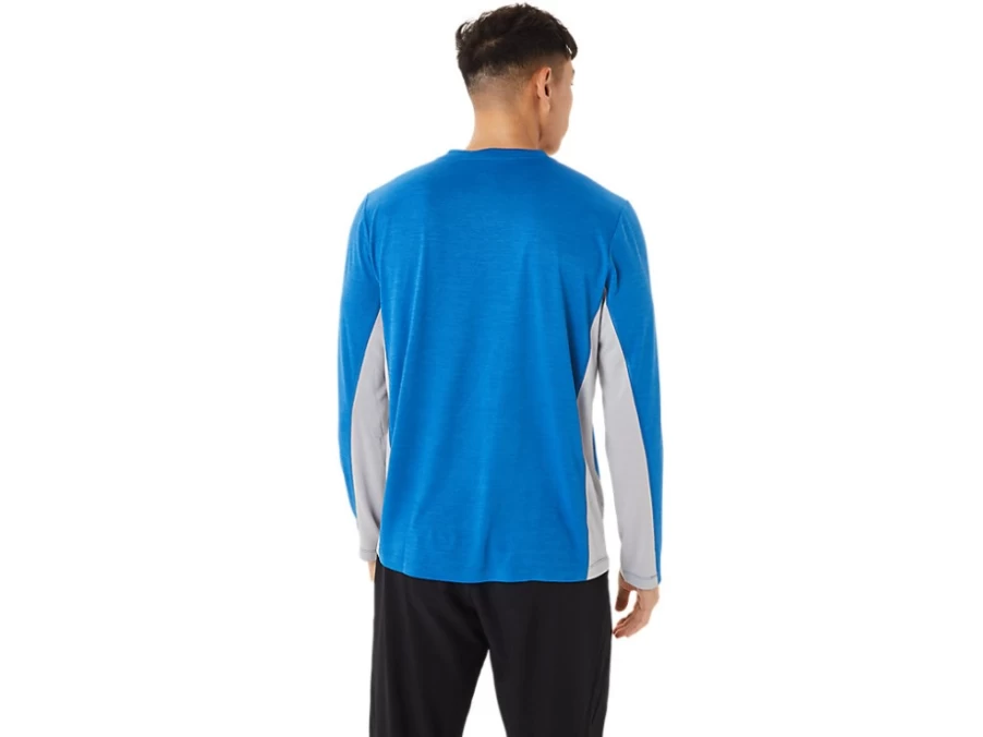 ASICS Men's Train Sana Long Sleeve Shirt - Lake Drive/Piedmont Grey - Running & Workout Top