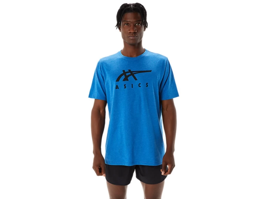 ASICS Unisex Lake Drive Heather Stripe Short Sleeve T-Shirt