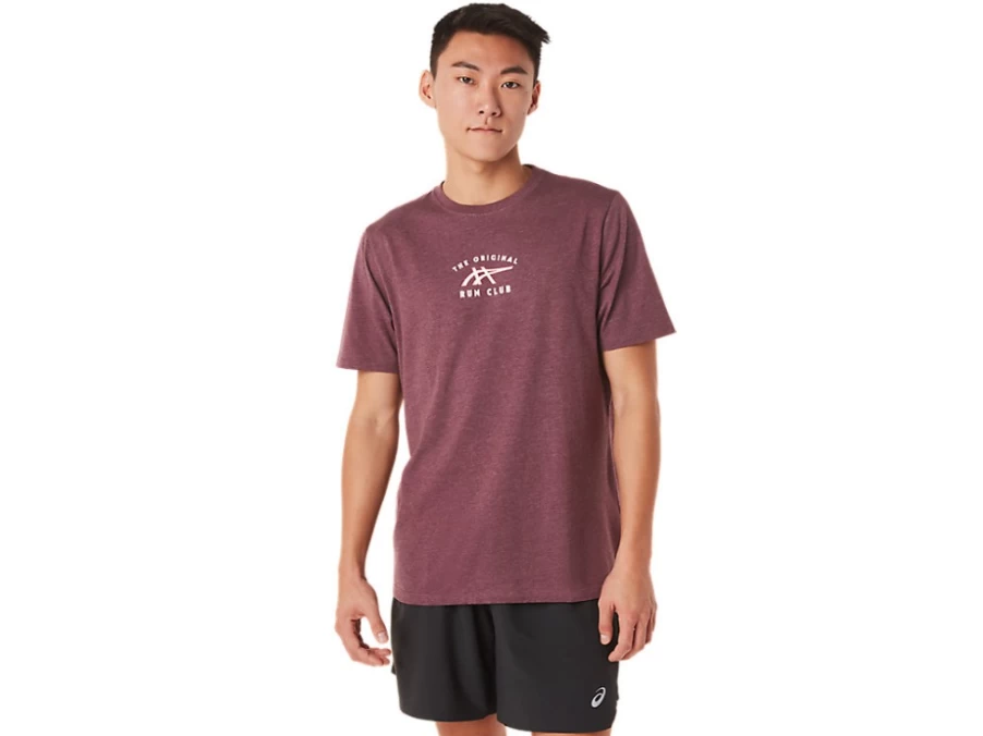 ASICS Men's SS Run Club Tee - Deep Mars Heather Running T-Shirt