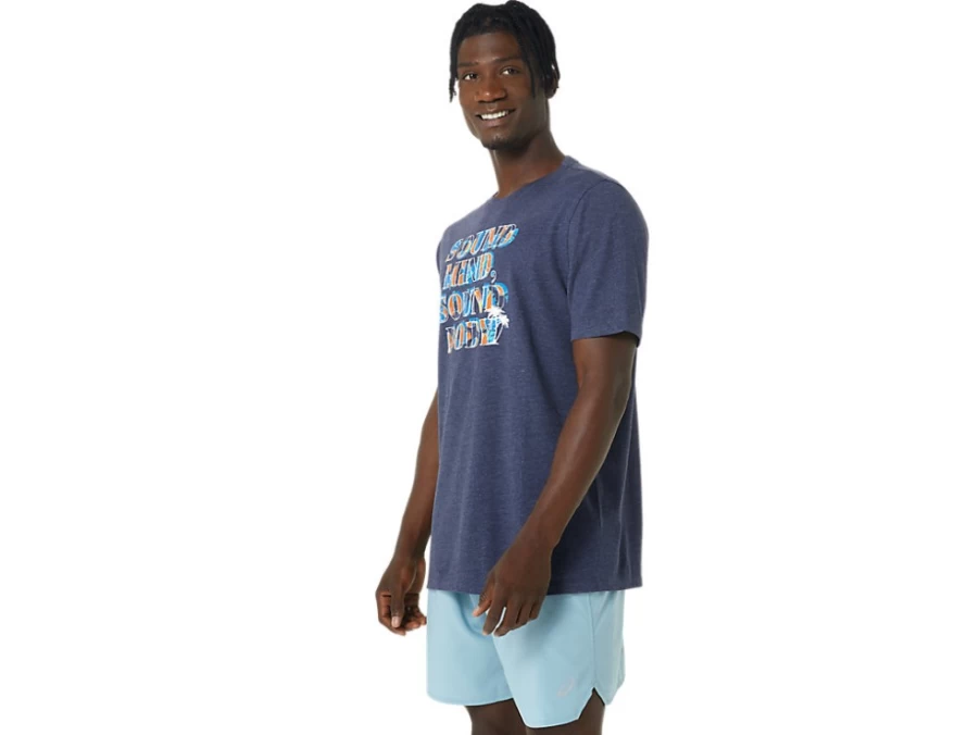 ASICS Women's Run Club V-Neck T-Shirt in Soft Sky | Lightweight Running Top