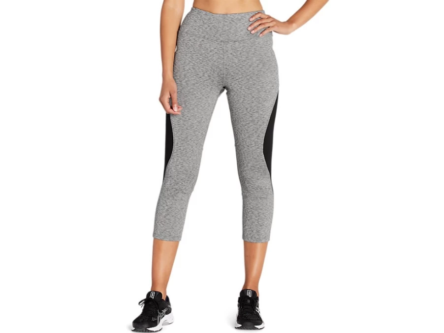 ASICS Women's CB Capri Mid Grey Heather/Performance Black Athletic Pants