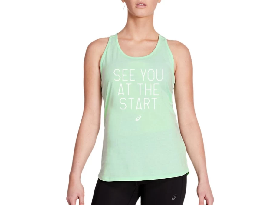 ASICS Women's XG W START RACERBACK Top in Mint Tint Heather