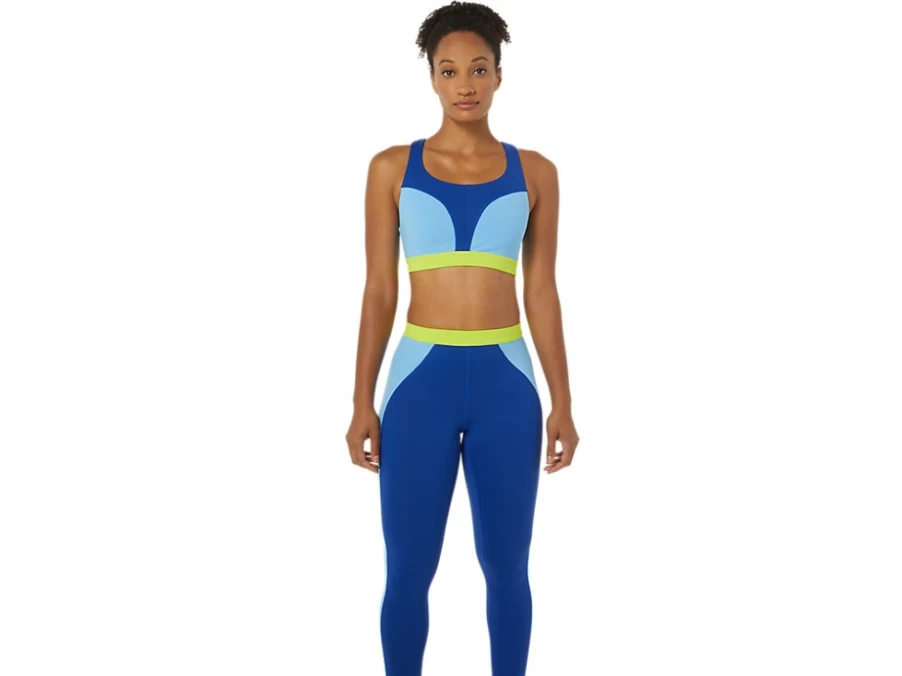 ASICS Women's THE NEW STRONG Repurposed Sports Bra - Asics Blue/Arctic Sky/Green Gecko
