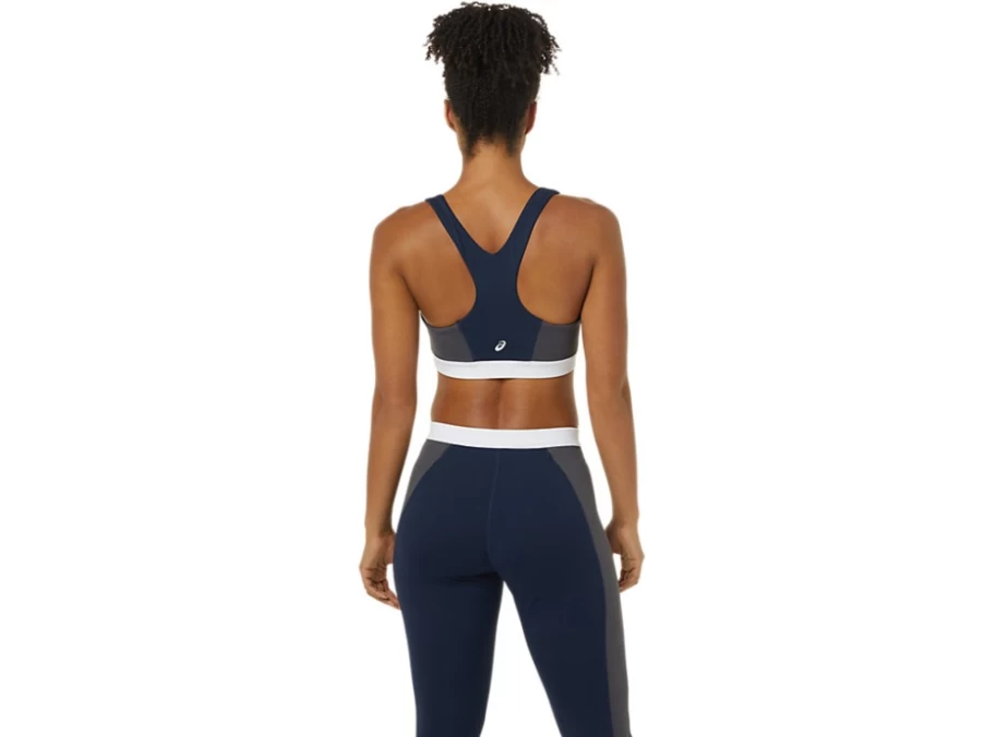 ASICS Women's The New Strong Repurposed Bra - Peacoat, Piedmont Grey, Brilliant White Sports Top