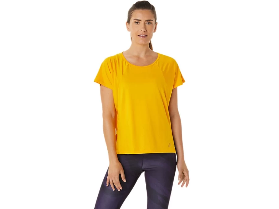 ASICS Women's Sunflower Side Slit Short Sleeve T-Shirt Casual Comfort Top