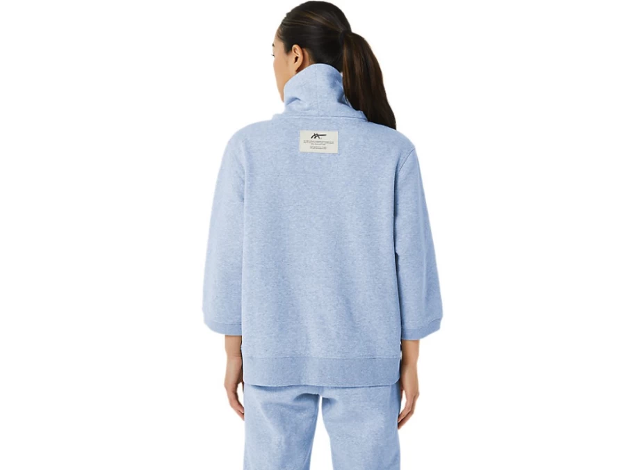 ASICS Women's Sunday Sana Fleece Cowl Neck Pullover - Soft Sky Heather