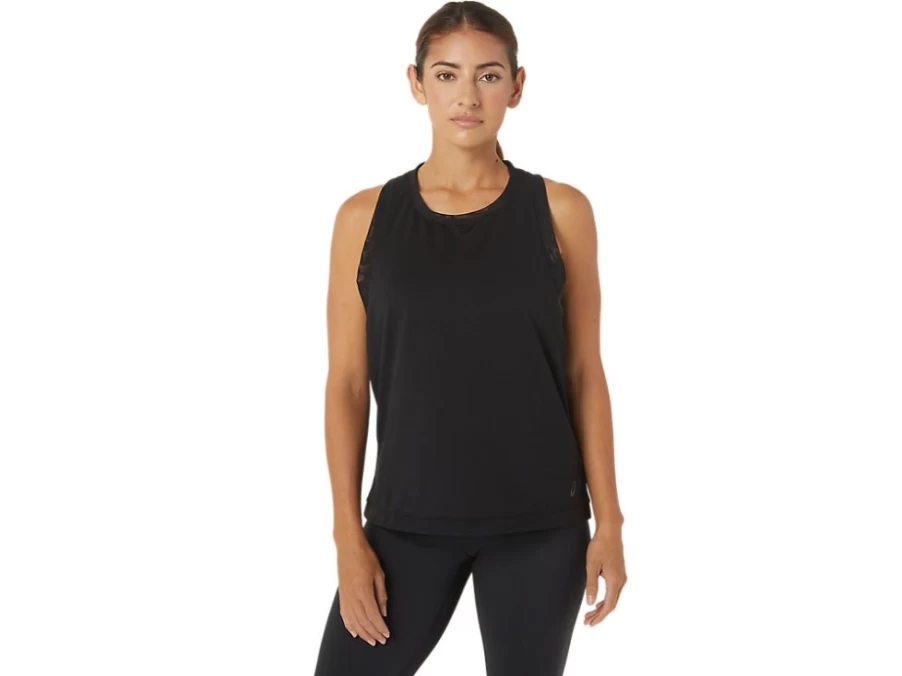 ASICS Womens W Kate Mesh Tank Top - Performance Black Athletic Shirt