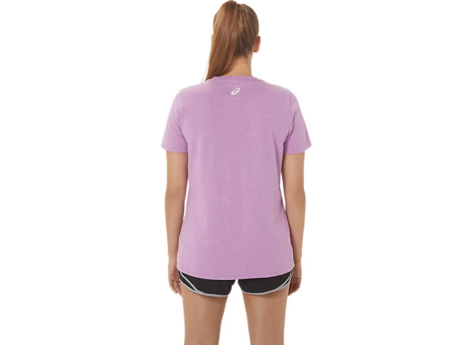 ASICS Women's Orchid Heather Sunflower Slogan V-Neck T-Shirt