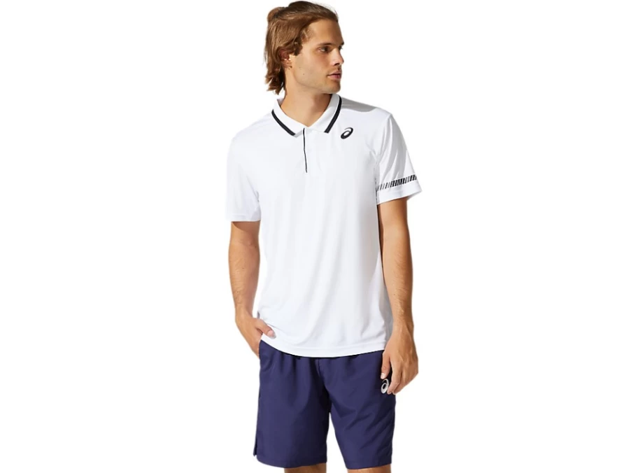ASICS Men's Brilliant White Polo Shirt - Classic Fit Performance Top