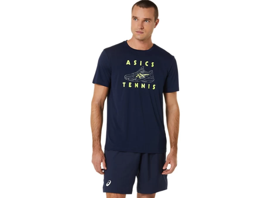 ASICS Men's Midnight Graphic Tee - Stylish Court Shoes Design Casual T-Shirt