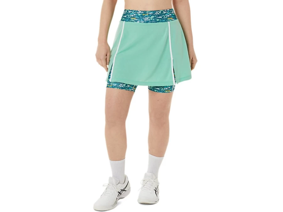 ASICS Women's Seafoam/Tennis Japan Brushed AOP STRONG 92 Skort - Athletic Tennis Skirt for Women