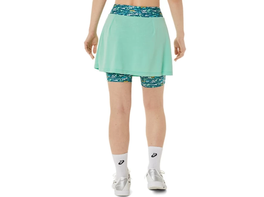 ASICS Women's Seafoam/Tennis Japan Brushed AOP STRONG 92 Skort - Athletic Tennis Skirt for Women