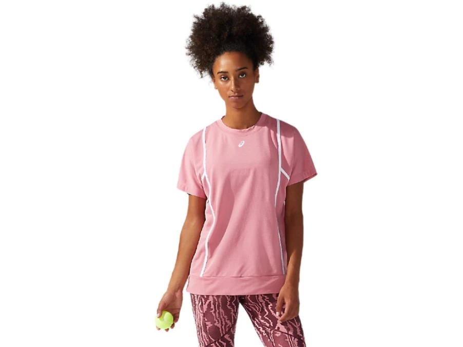 ASICS Women's Smokey Rose & Brilliant White STRONG 92 Short Sleeve Top