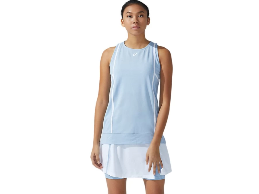 ASICS Women's STRONG 92 Tank Top - Mist/Brilliant White - Lightweight Workout Shirt